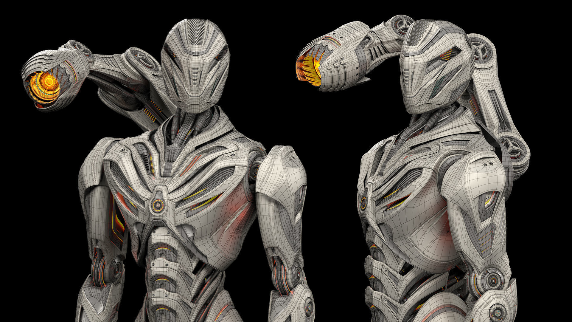 Futuristic Sci Fi Robots - Rigged 3D Model Collection_11