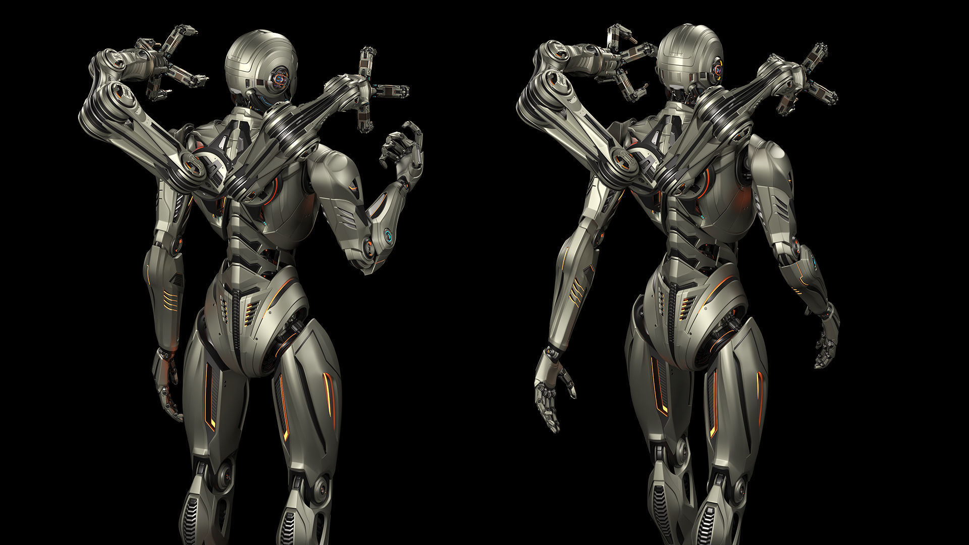 Futuristic Sci Fi Robots - Rigged 3D Model Collection_15