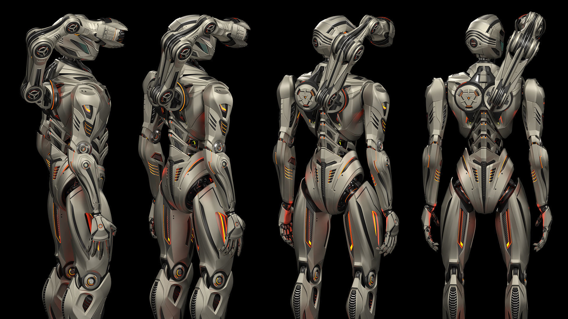 Futuristic Sci Fi Robots - Rigged 3D Model Collection_14