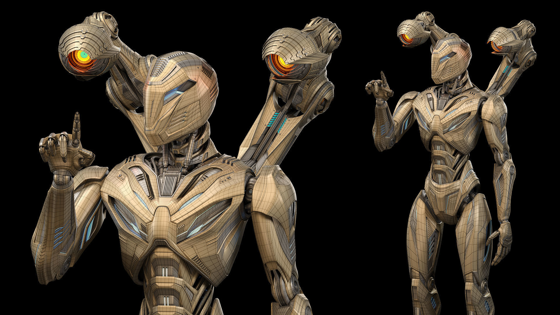 Futuristic Sci Fi Robots - Rigged 3D Model Collection_6