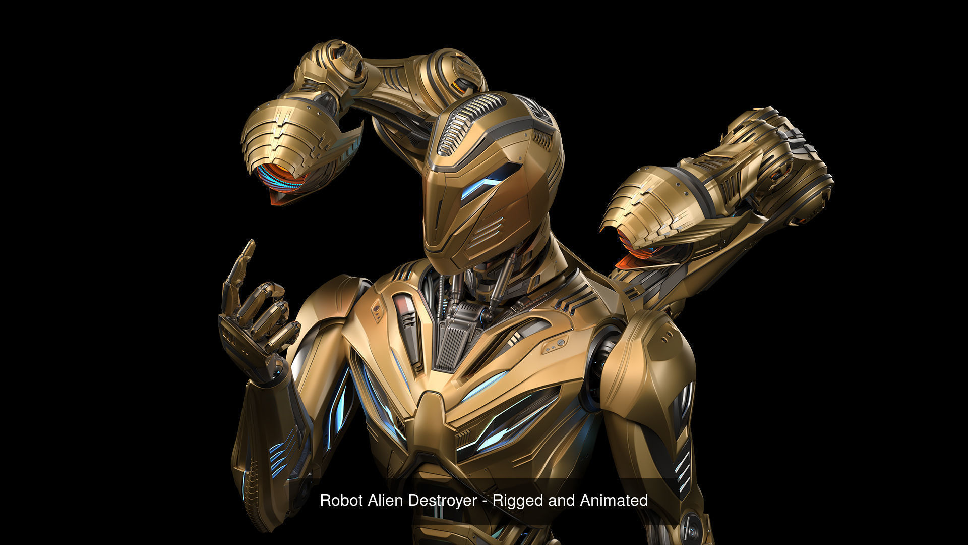Futuristic Sci Fi Robots - Rigged 3D Model Collection_8