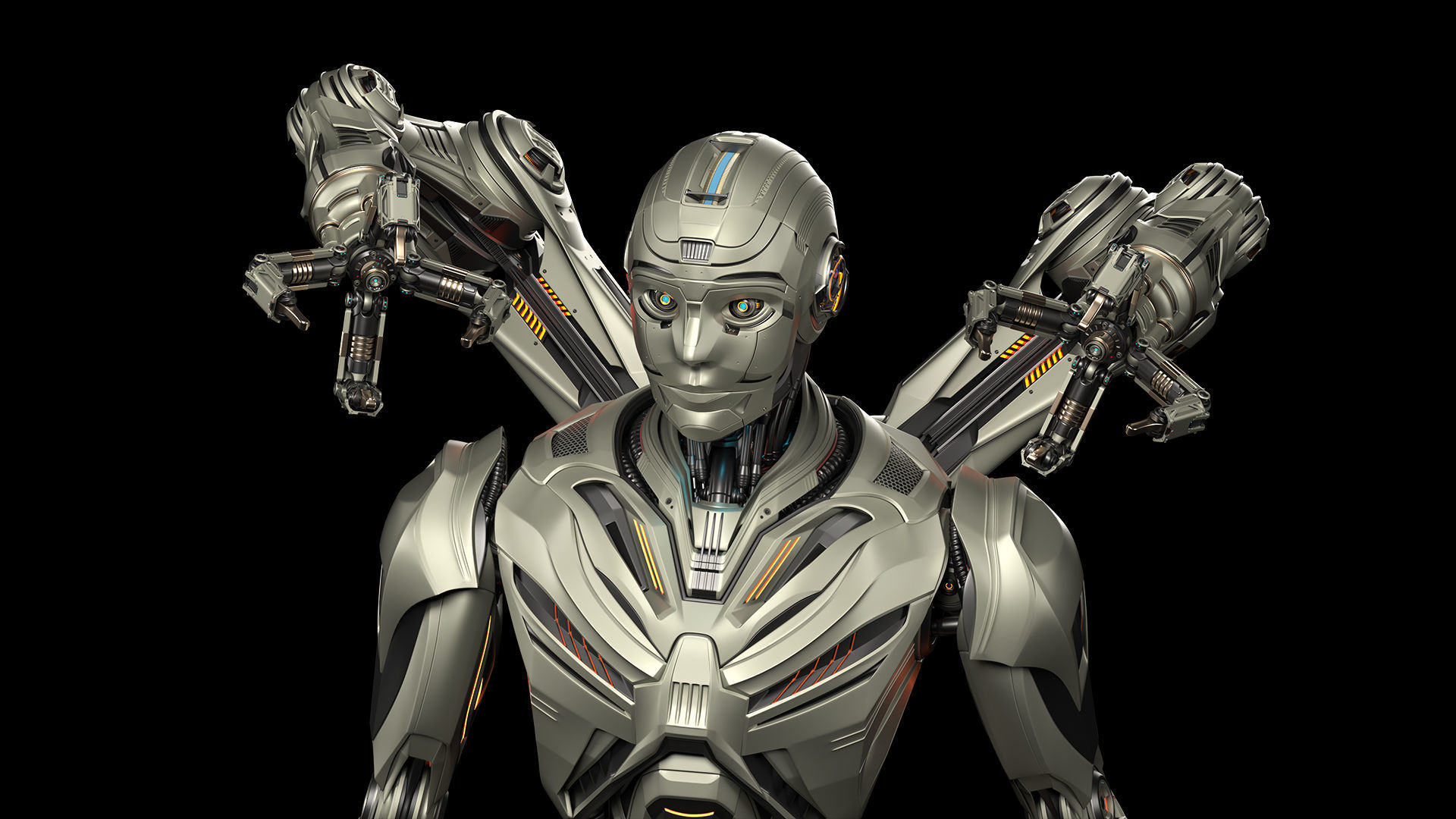 Futuristic Sci Fi Robots - Rigged 3D Model Collection_19