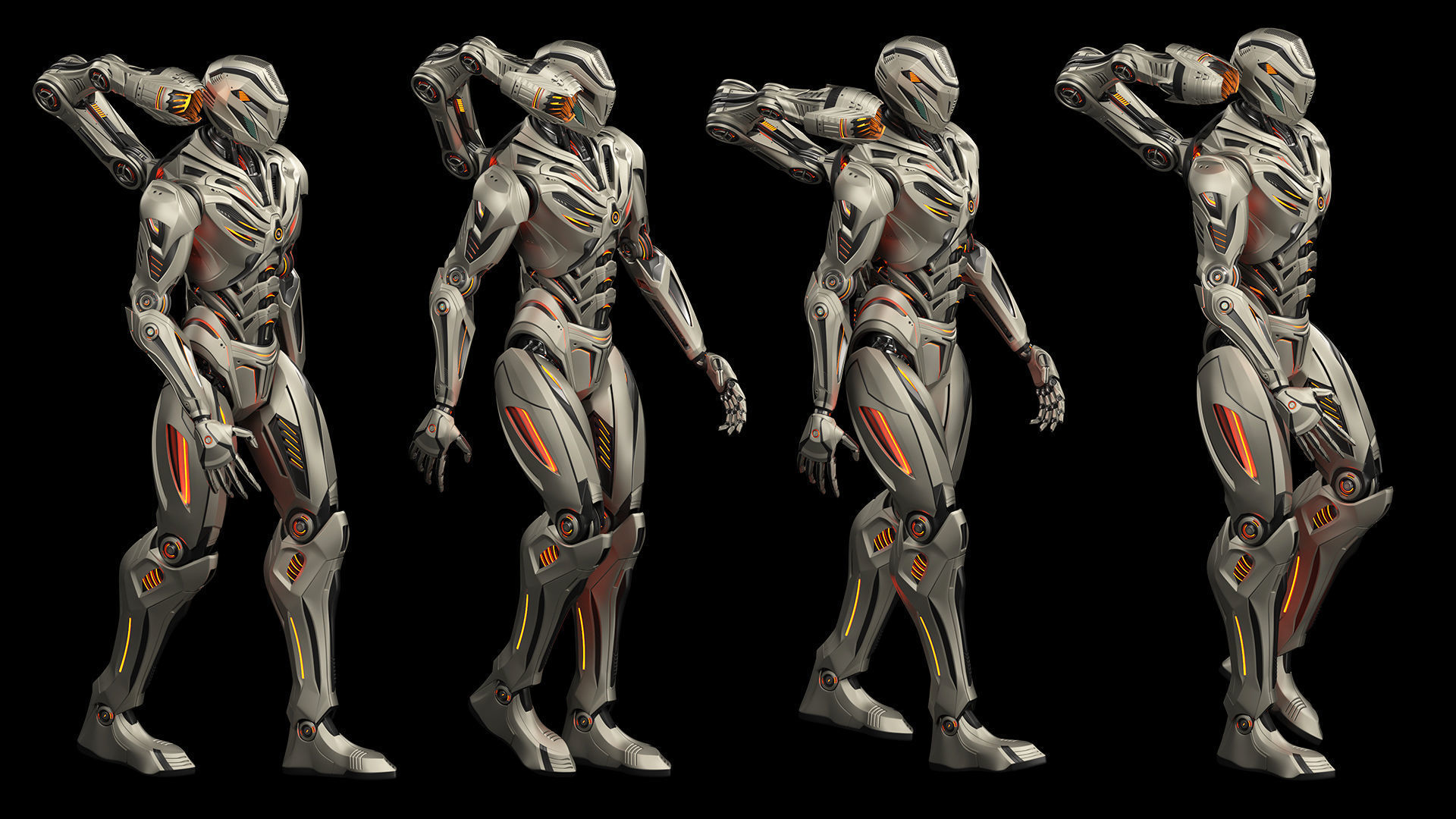 Futuristic Sci Fi Robots - Rigged 3D Model Collection_13