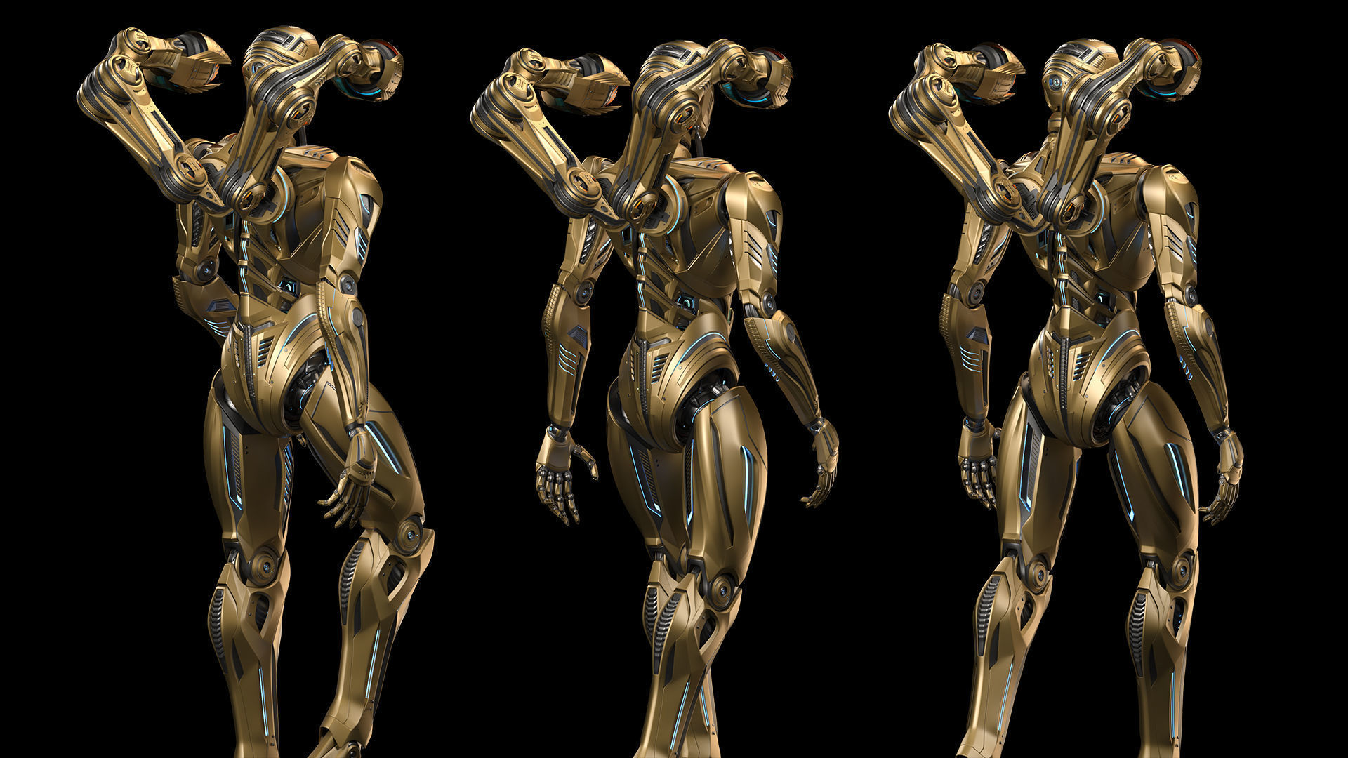 Futuristic Sci Fi Robots - Rigged 3D Model Collection_7