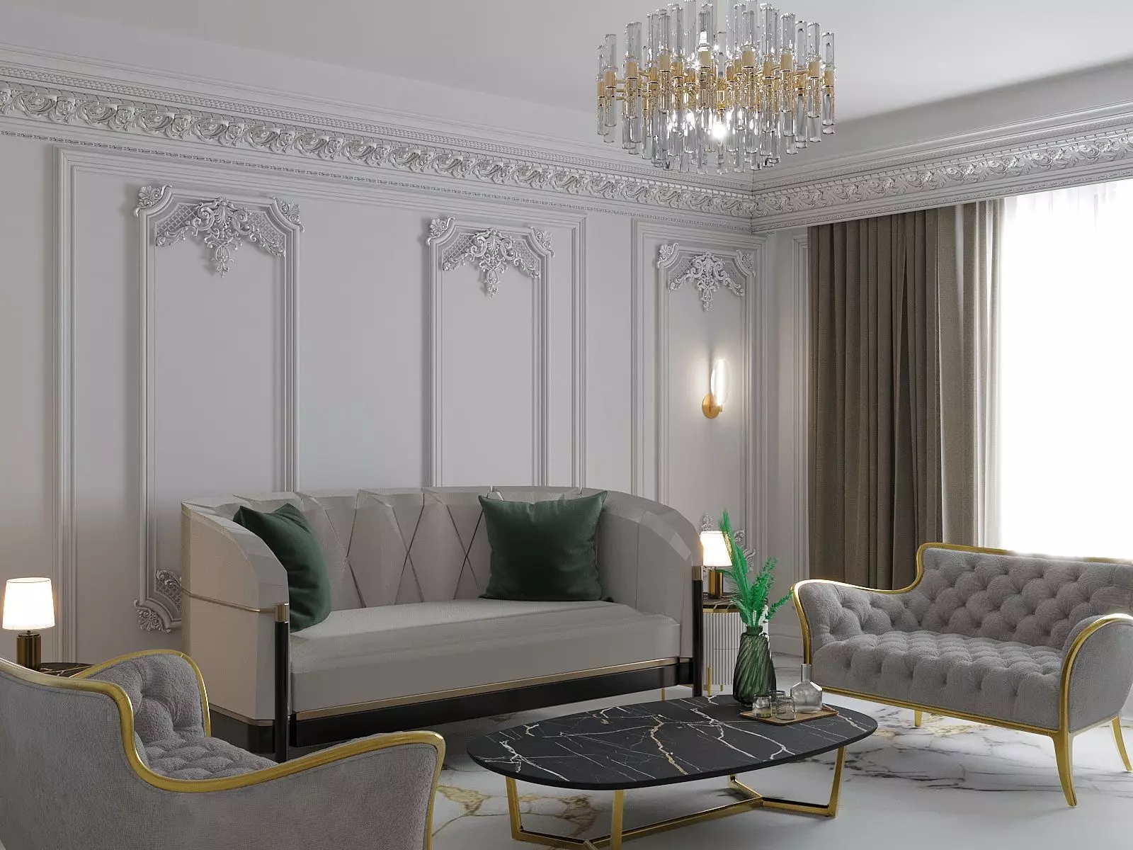 hall interior dizayn Low-poly 3D model