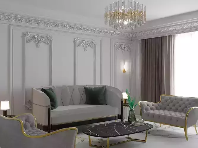 hall interior dizayn Low-poly 3D model