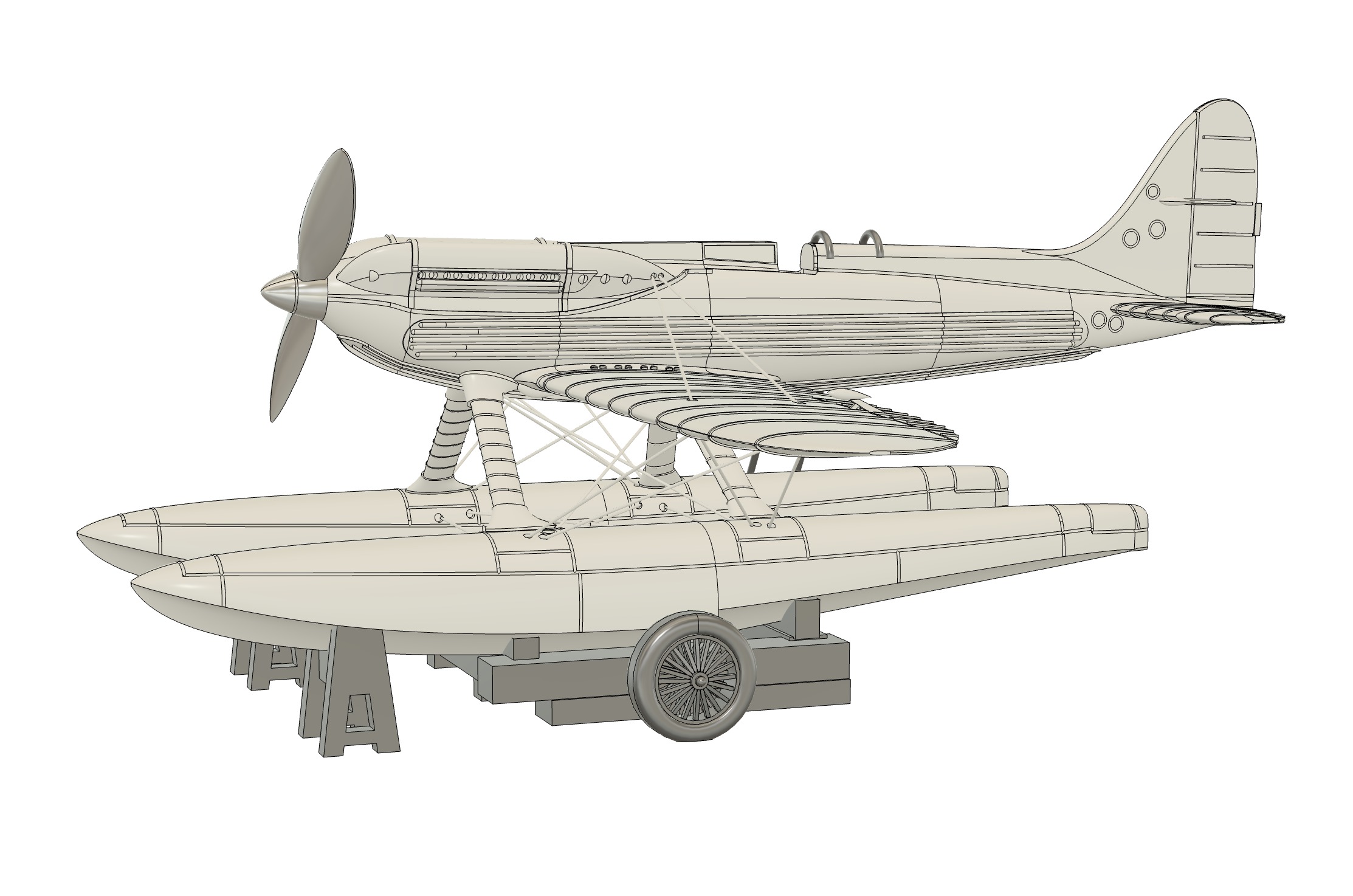 Supermarine S6B 1-144 scale 3D print model_7