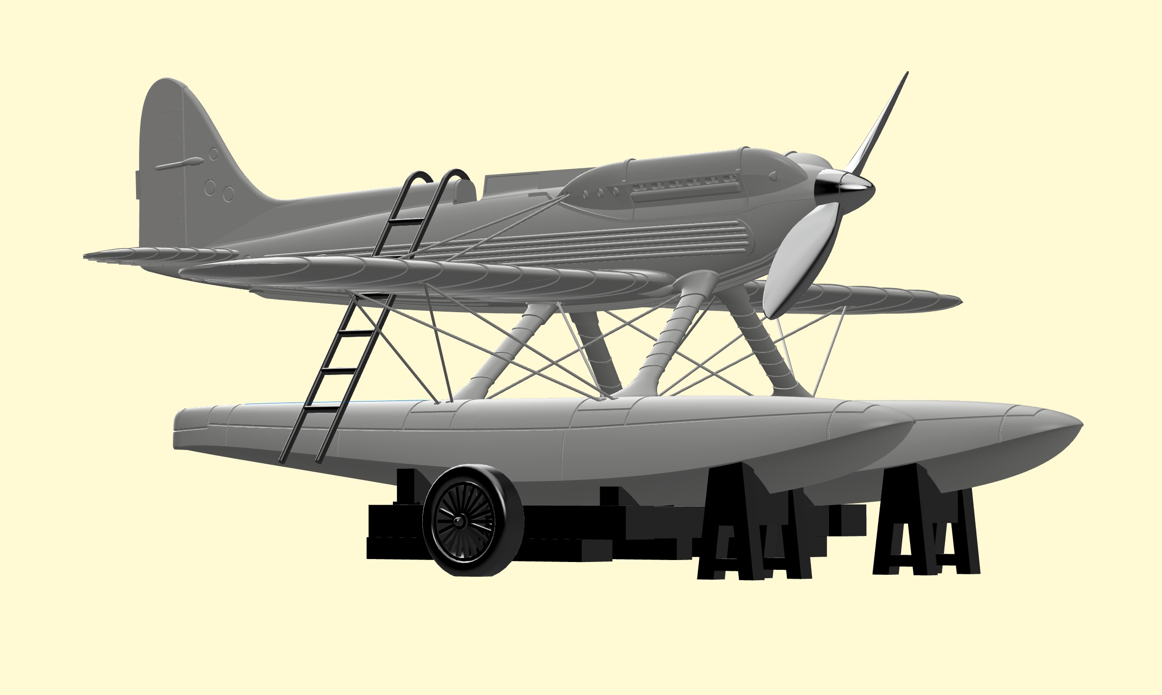 Supermarine S6B 1-144 scale 3D print model_5