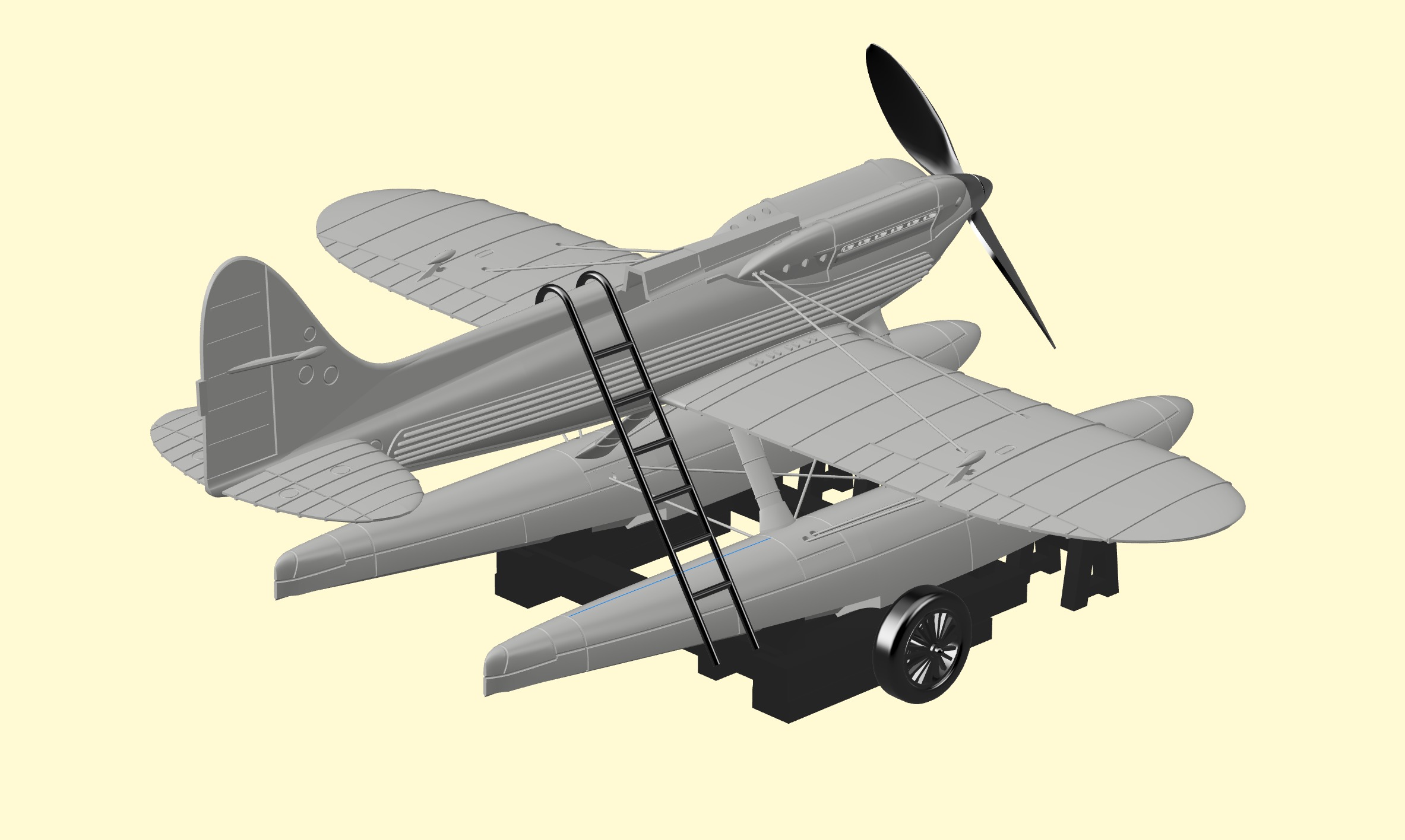 Supermarine S6B 1-144 scale 3D print model_6