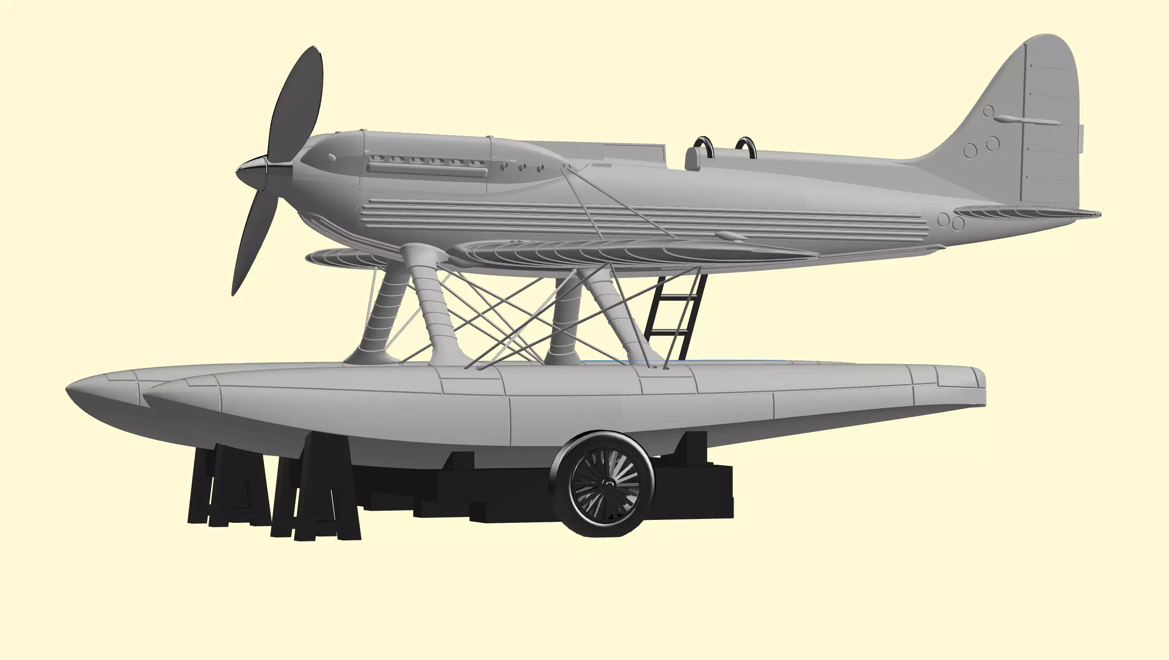 Supermarine S6B 1-144 scale 3D print model_0