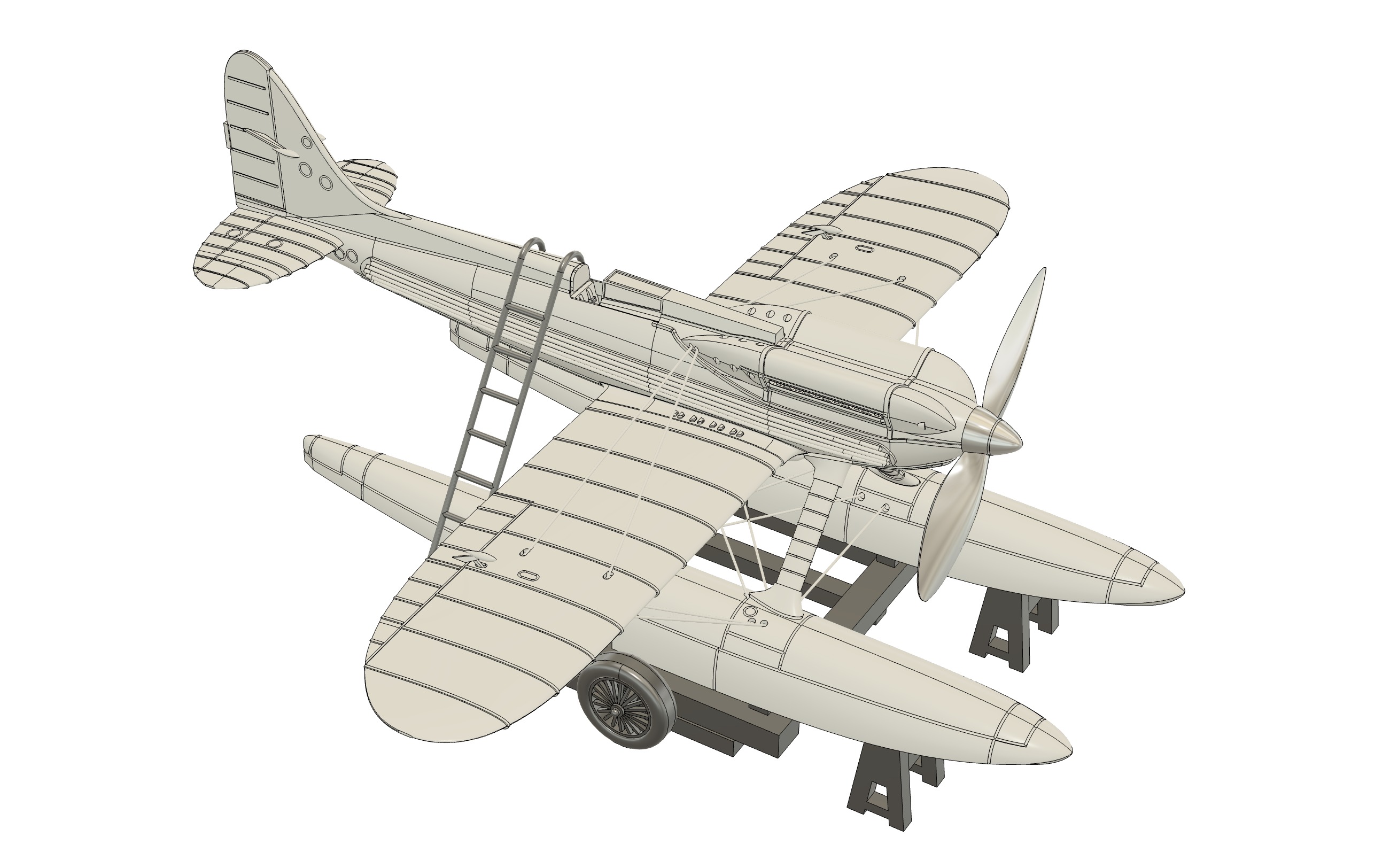 Supermarine S6B 1-144 scale 3D print model_9