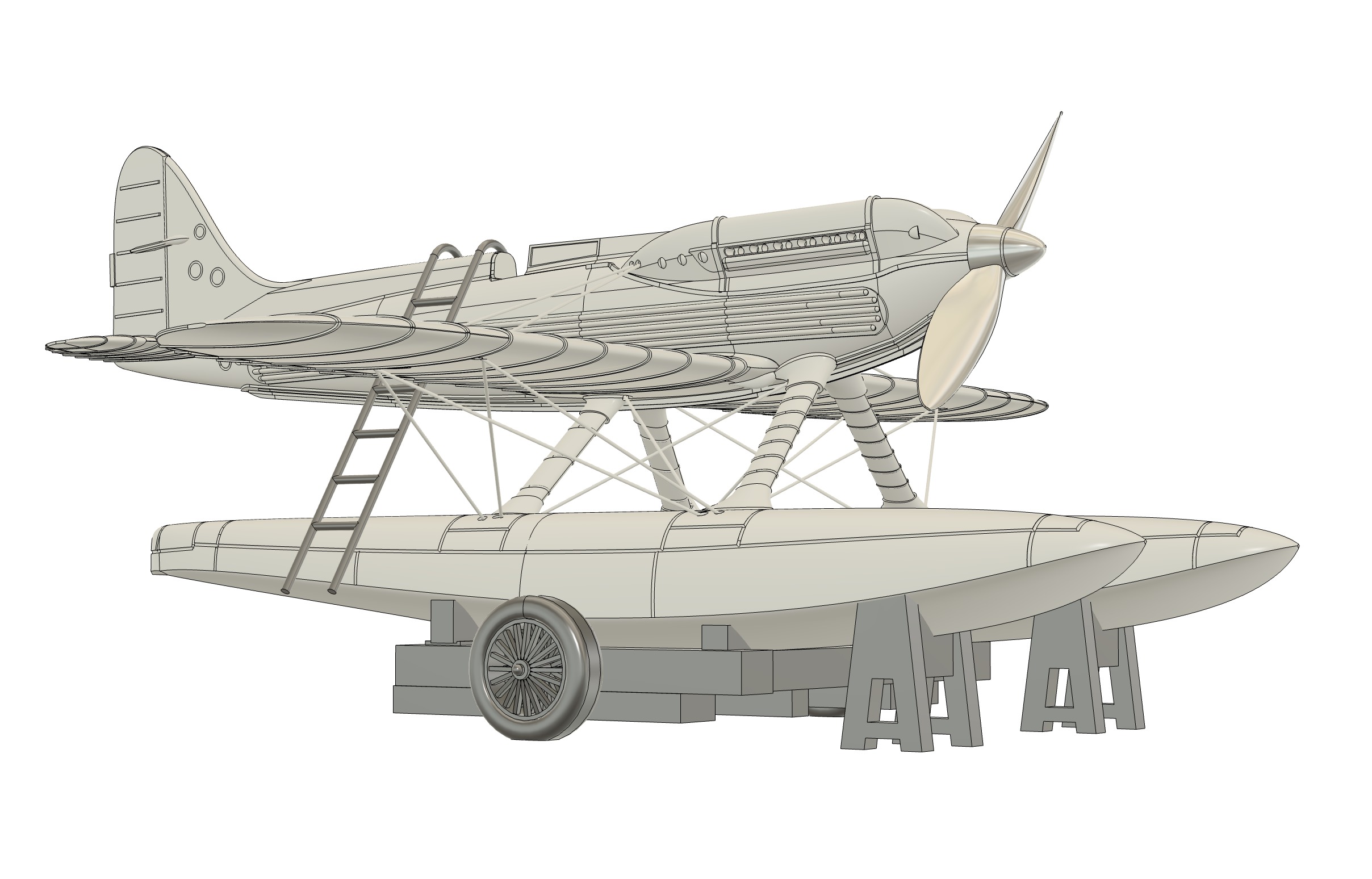 Supermarine S6B 1-144 scale 3D print model_8