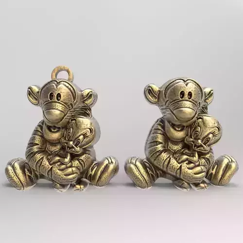 tigger with duck pentant