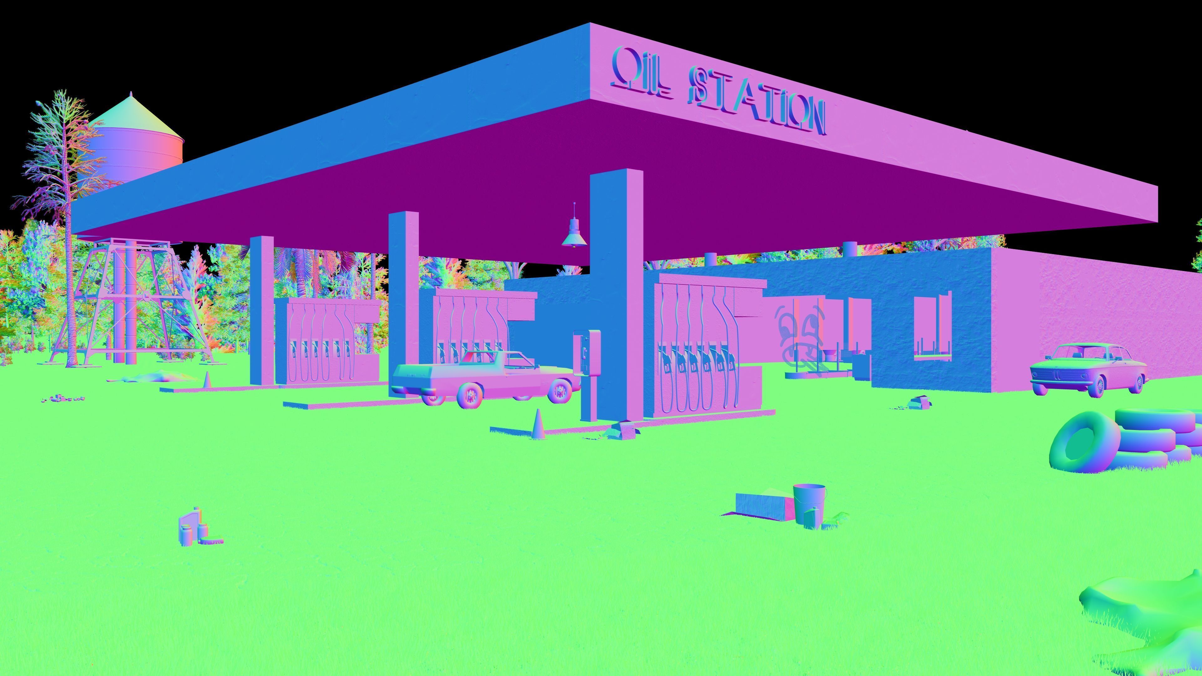 ABANDONED OIL STATION 3D model_6