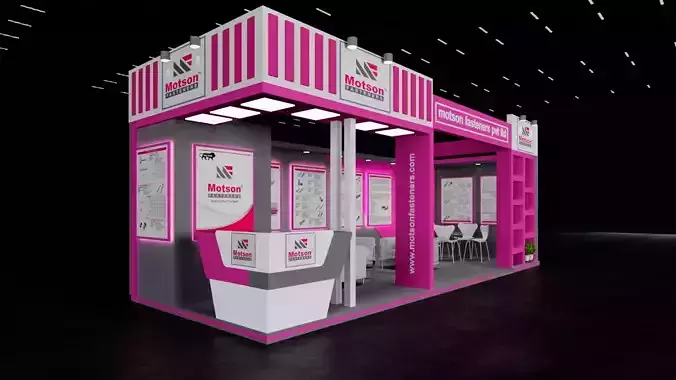 Exhibition Stand 8x3 2Sides D1V1 3D model