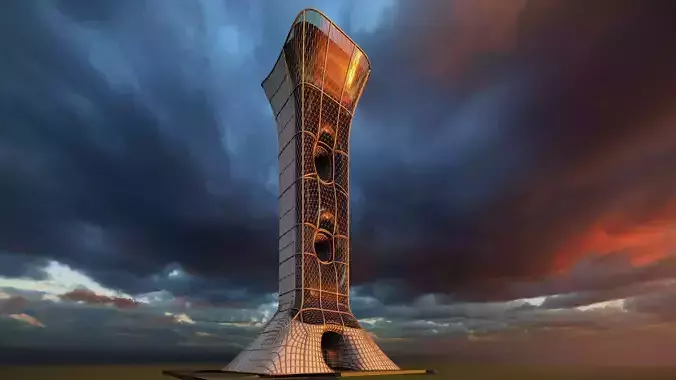 skyscraper organic 3D model and render file