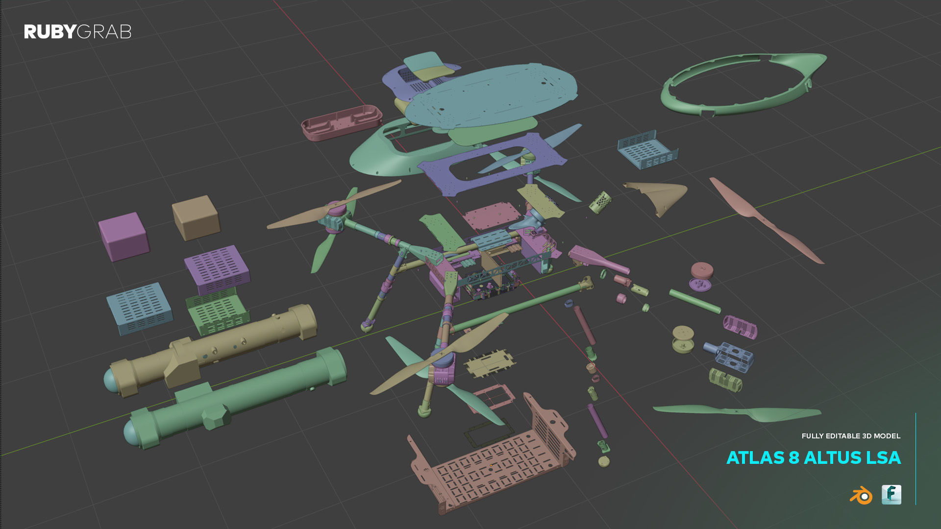 Atlas 8 Altus LSA Drone 3D model_3