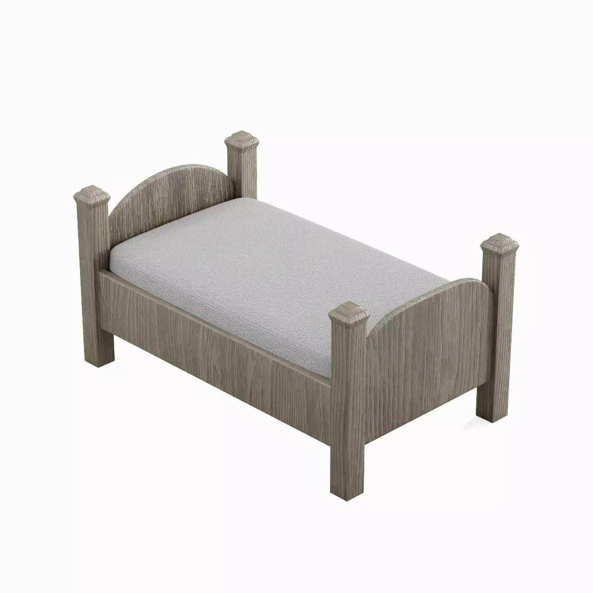 Simple Bed 01 Low-poly 3D model_0