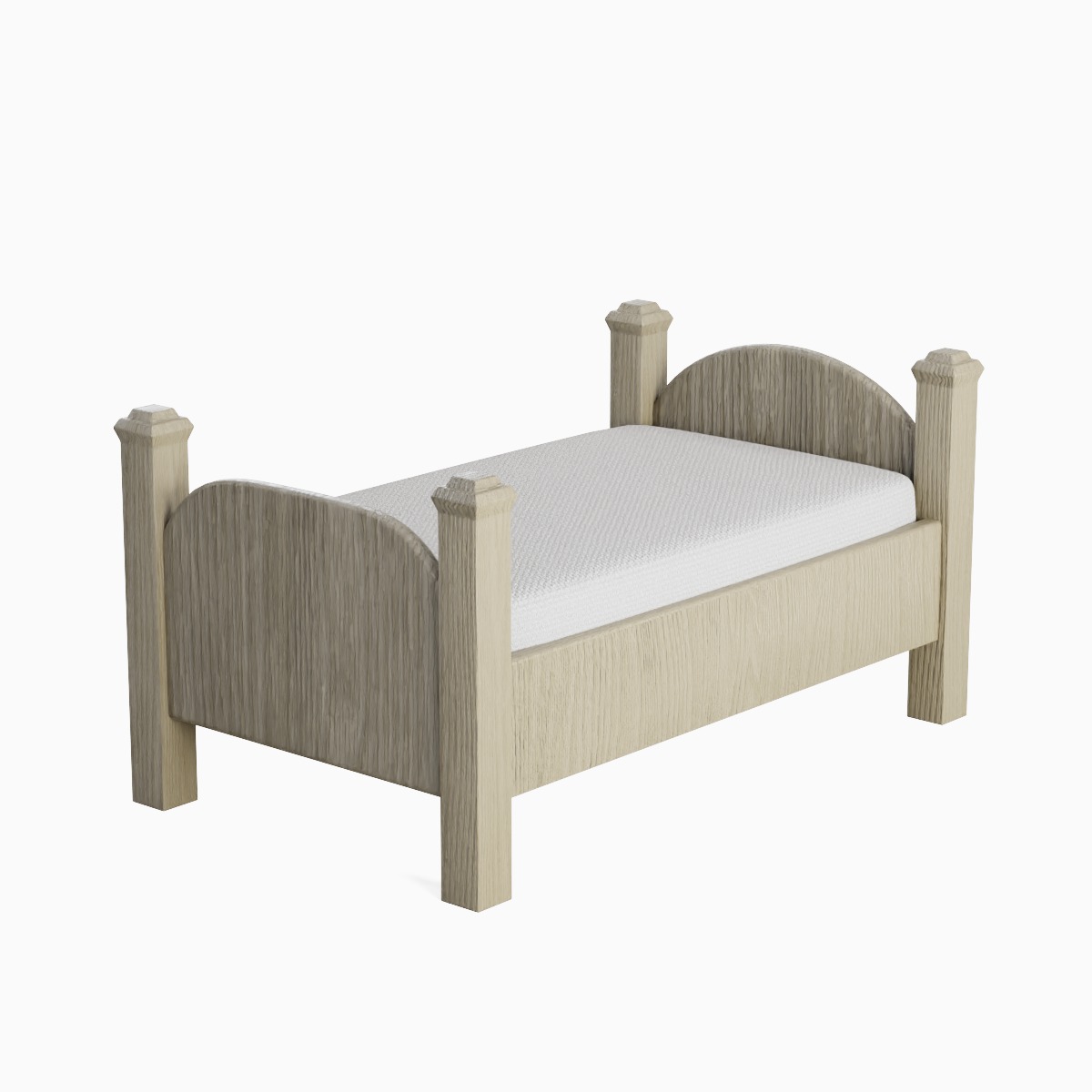 Simple Bed 01 Low-poly 3D model_3