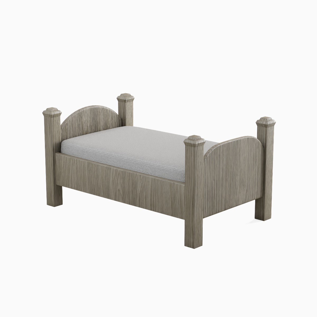 Simple Bed 01 Low-poly 3D model_2