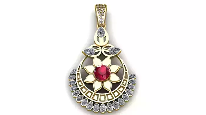 VICTORIAN LUXURY PENDANT 3D PRINTABLE MODEL 3D print model