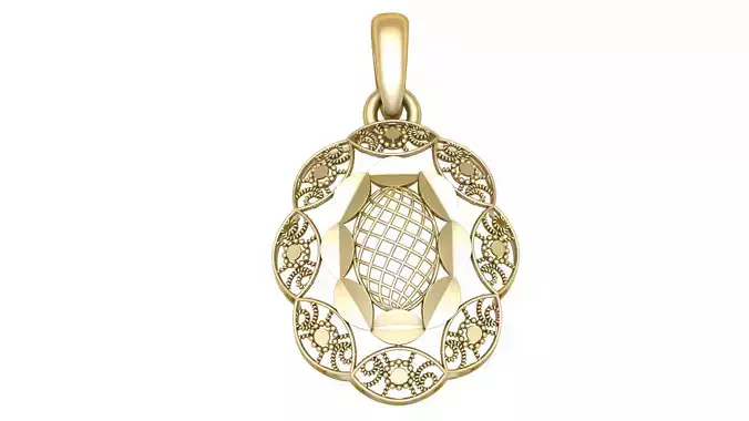 STYLISH GOLD PENDANT FOR WOMEN D PRINTABLE MODEL 3D print model