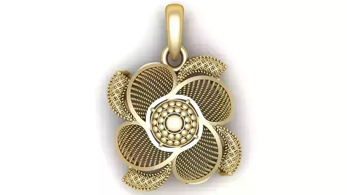Golden Lacework Bloom Pendant 3D Printable Model