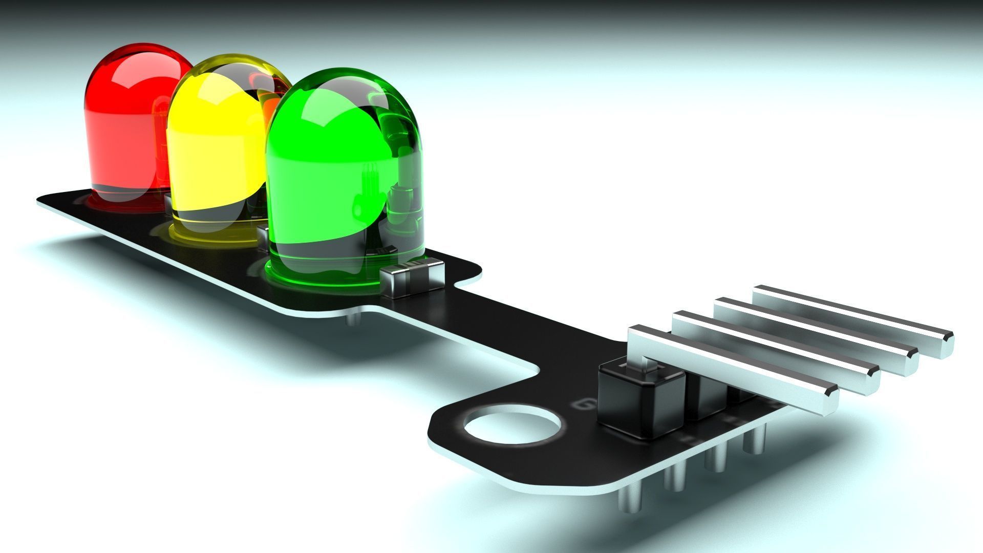 Traffic Lights LED Module 3D model_9