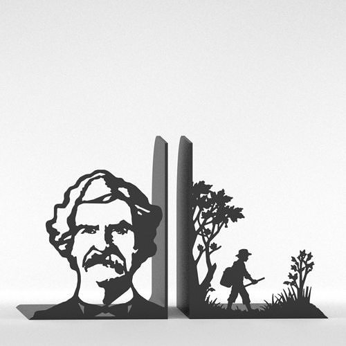 Mark Twain Bookends 3D print model