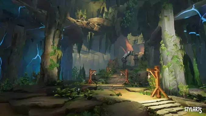 Stylized Lost Cave Low-poly 3D model