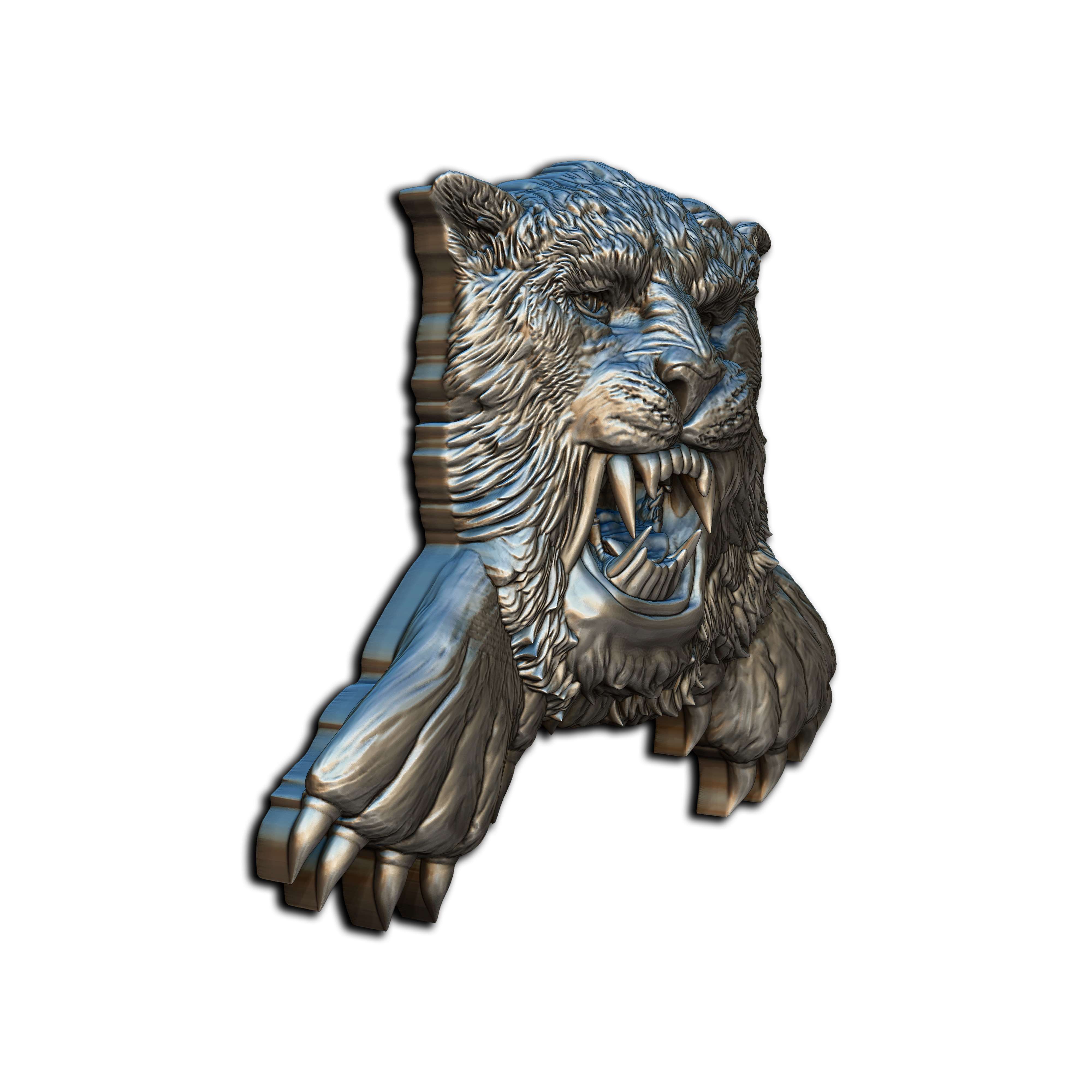Tiger pendent 3D print model_4