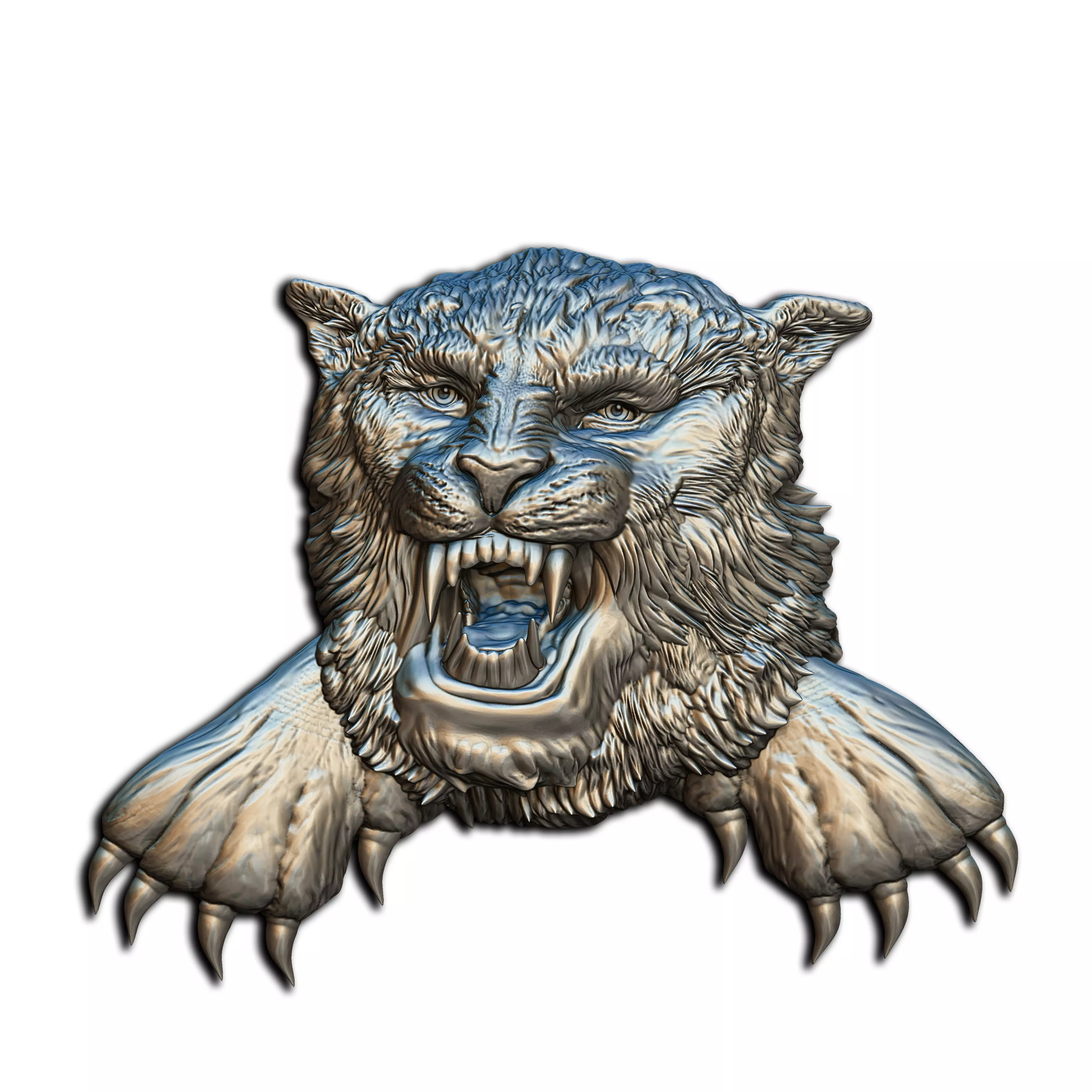 Tiger pendent 3D print model_0