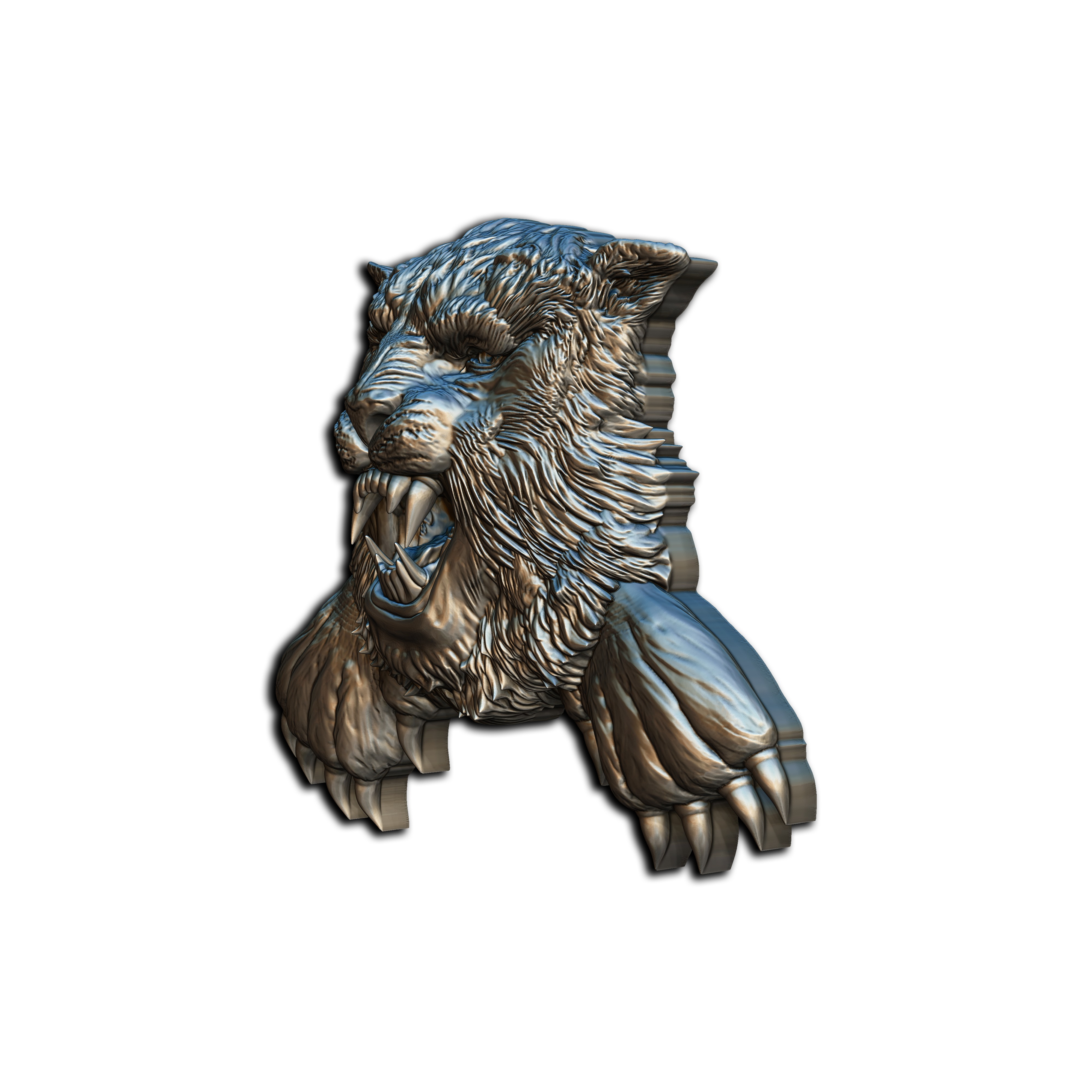 Tiger pendent 3D print model_3