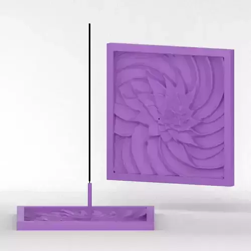 Square Aloe Incense Holder 3D print model
