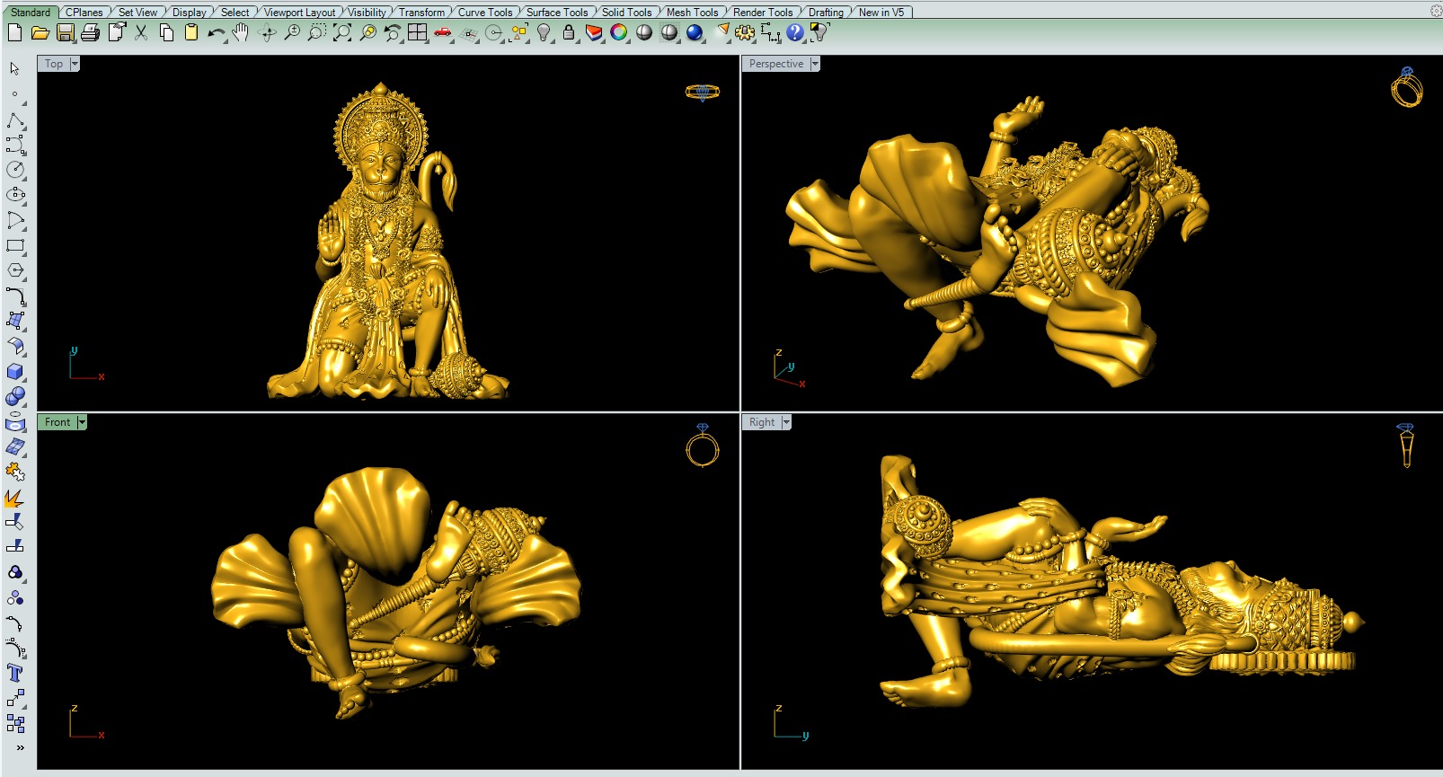 Hanumanji Sitting Ashirbad 3D-Print-Model No1  3D print model_9