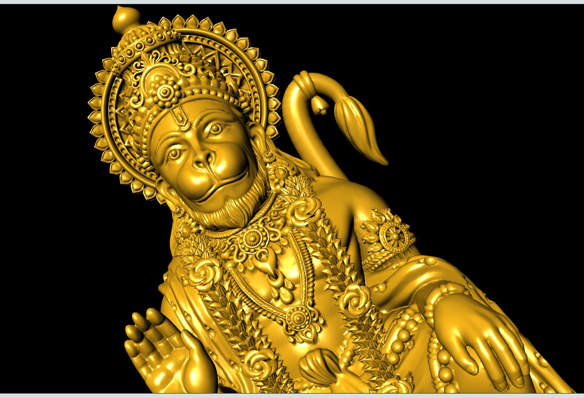Hanumanji Sitting Ashirbad 3D-Print-Model No1  3D print model_4