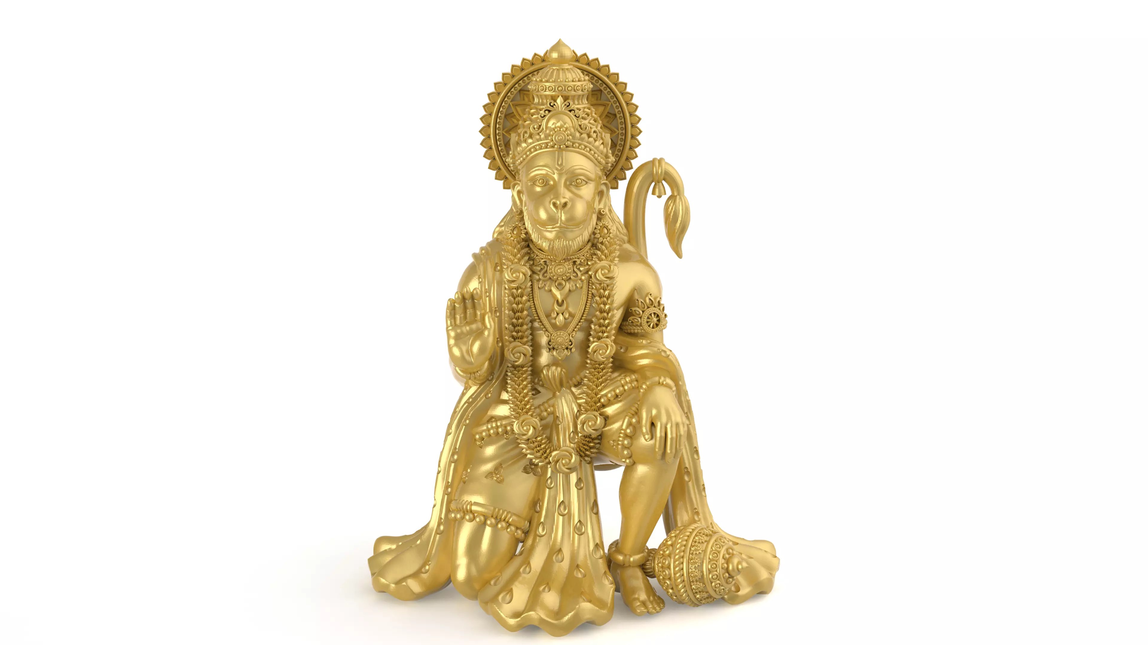 Hanumanji Sitting Ashirbad 3D-Print-Model No1  3D print model_0