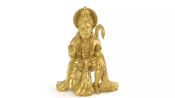 Hanumanji Sitting Ashirbad 3D-Print-Model No1 