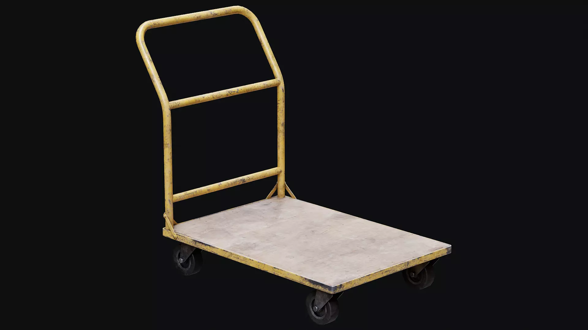 Low Poly PBR Platform Trolley Low-poly 3D model