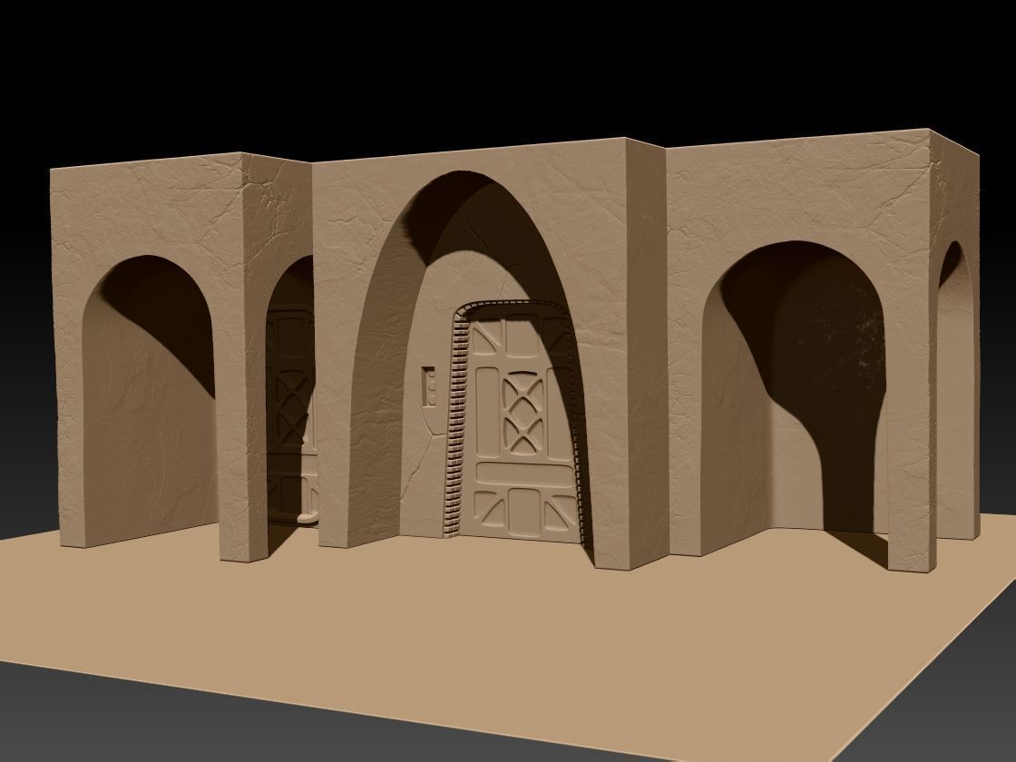 Mos Eisley Street Diorama 1 12 scale 3D print model_1