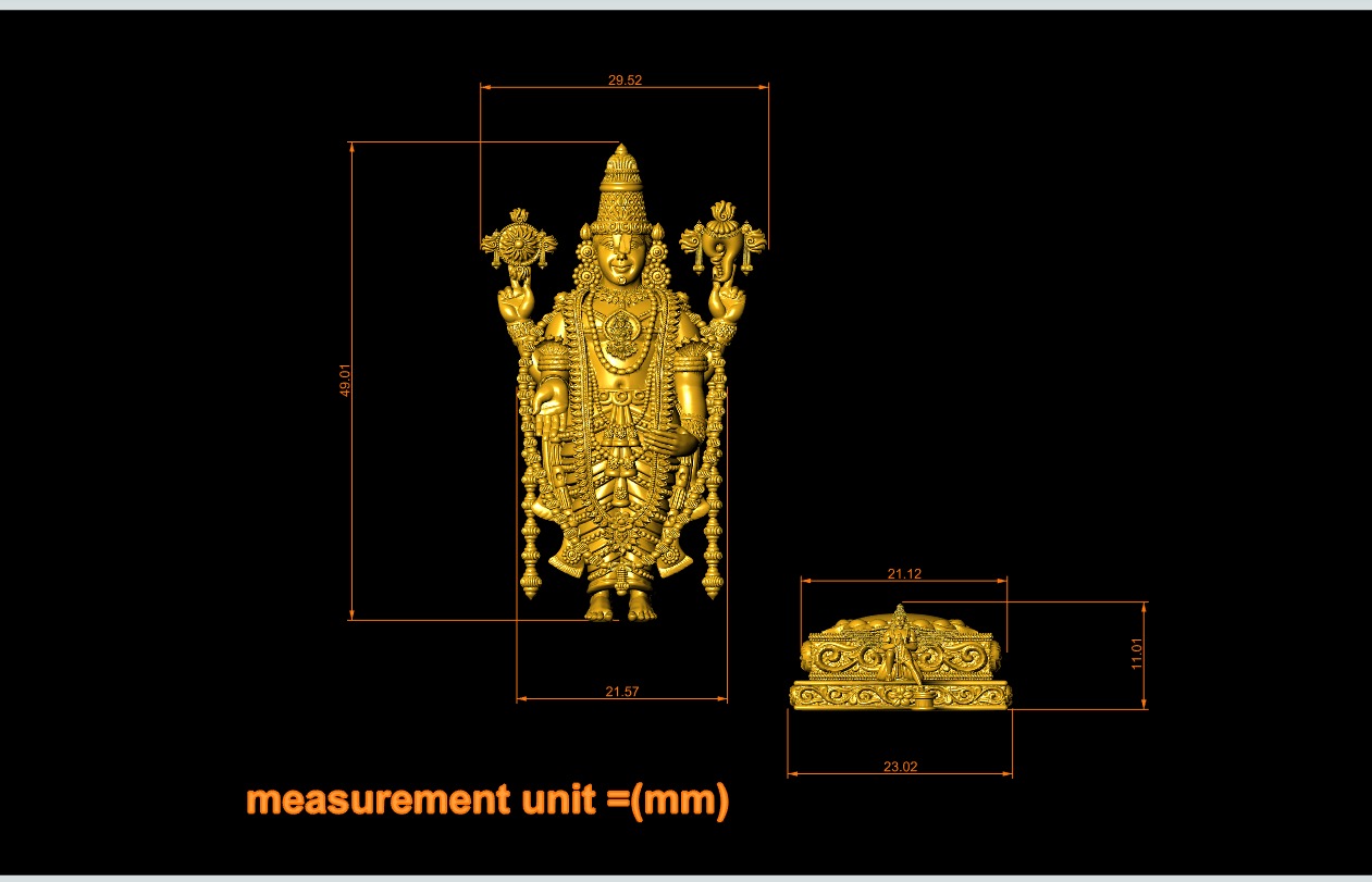 Tirupathi-Balaji 3D-Print-Model No1  3D print model_2