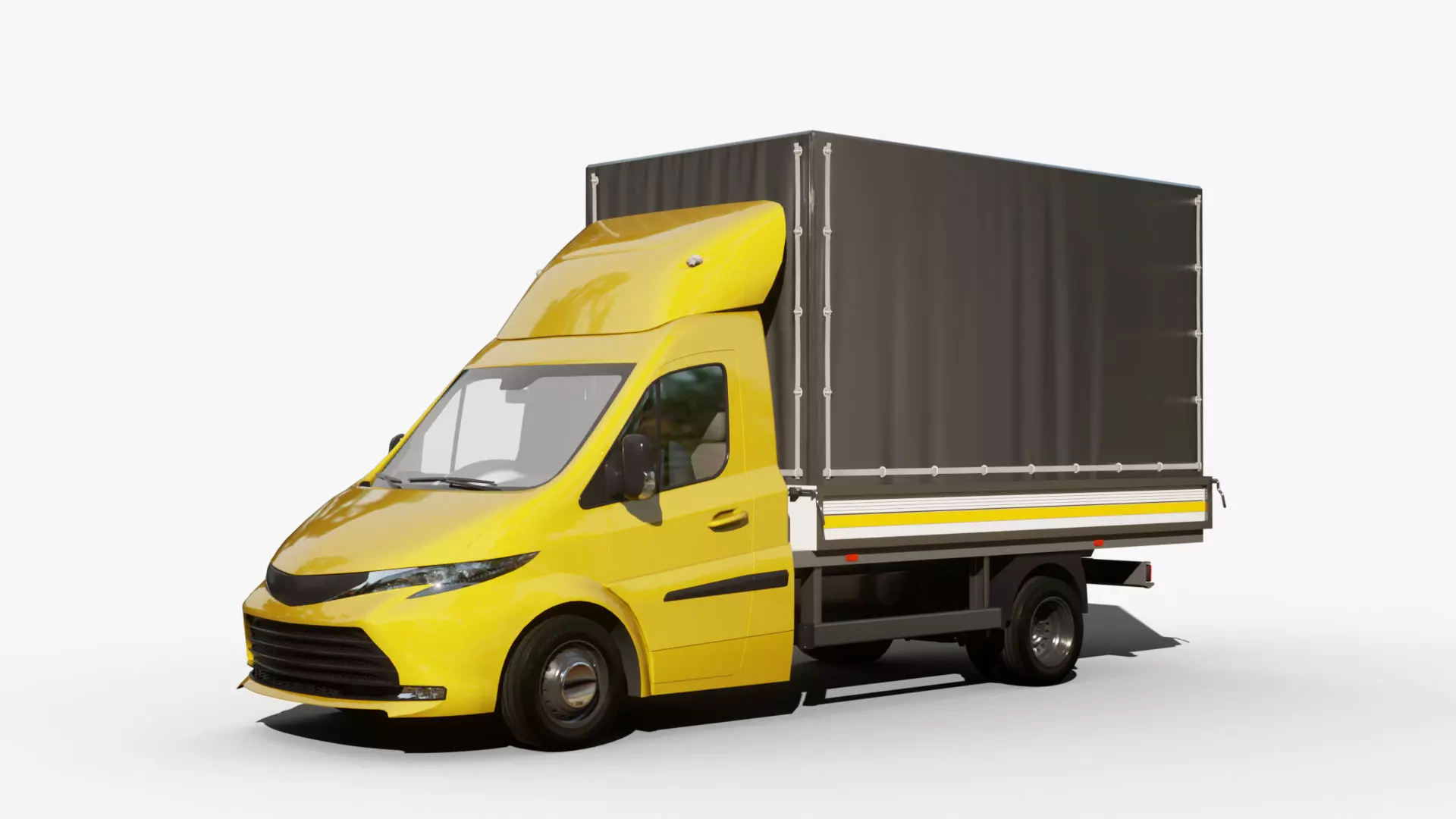 Generic v26 CargoBox VAN with driver Low-poly 3D model_0