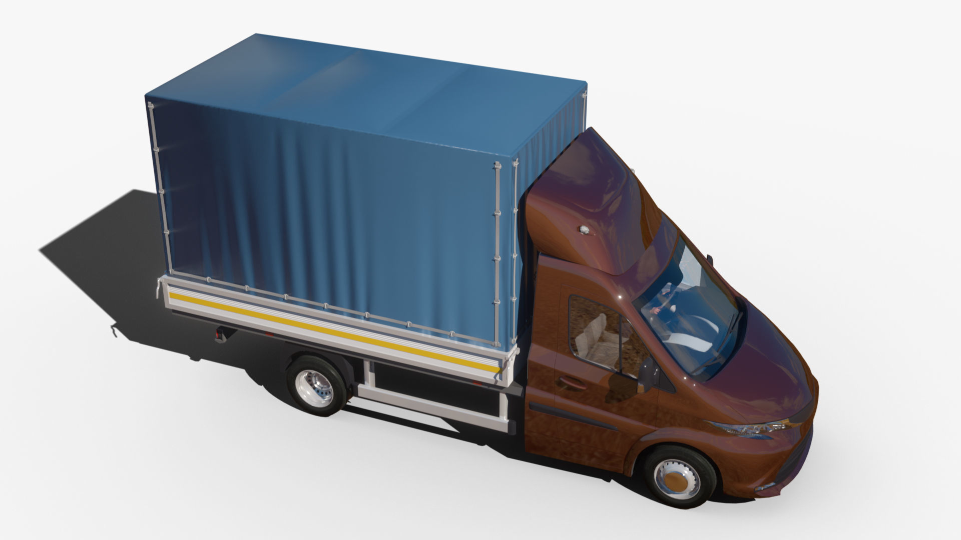 Generic v26 CargoBox VAN with driver Low-poly 3D model_2