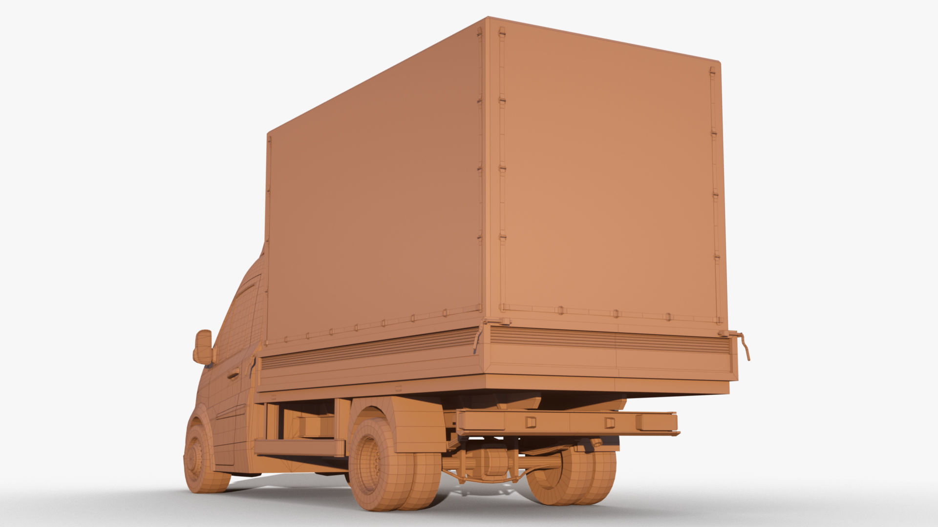 Generic v26 CargoBox VAN with driver Low-poly 3D model_8