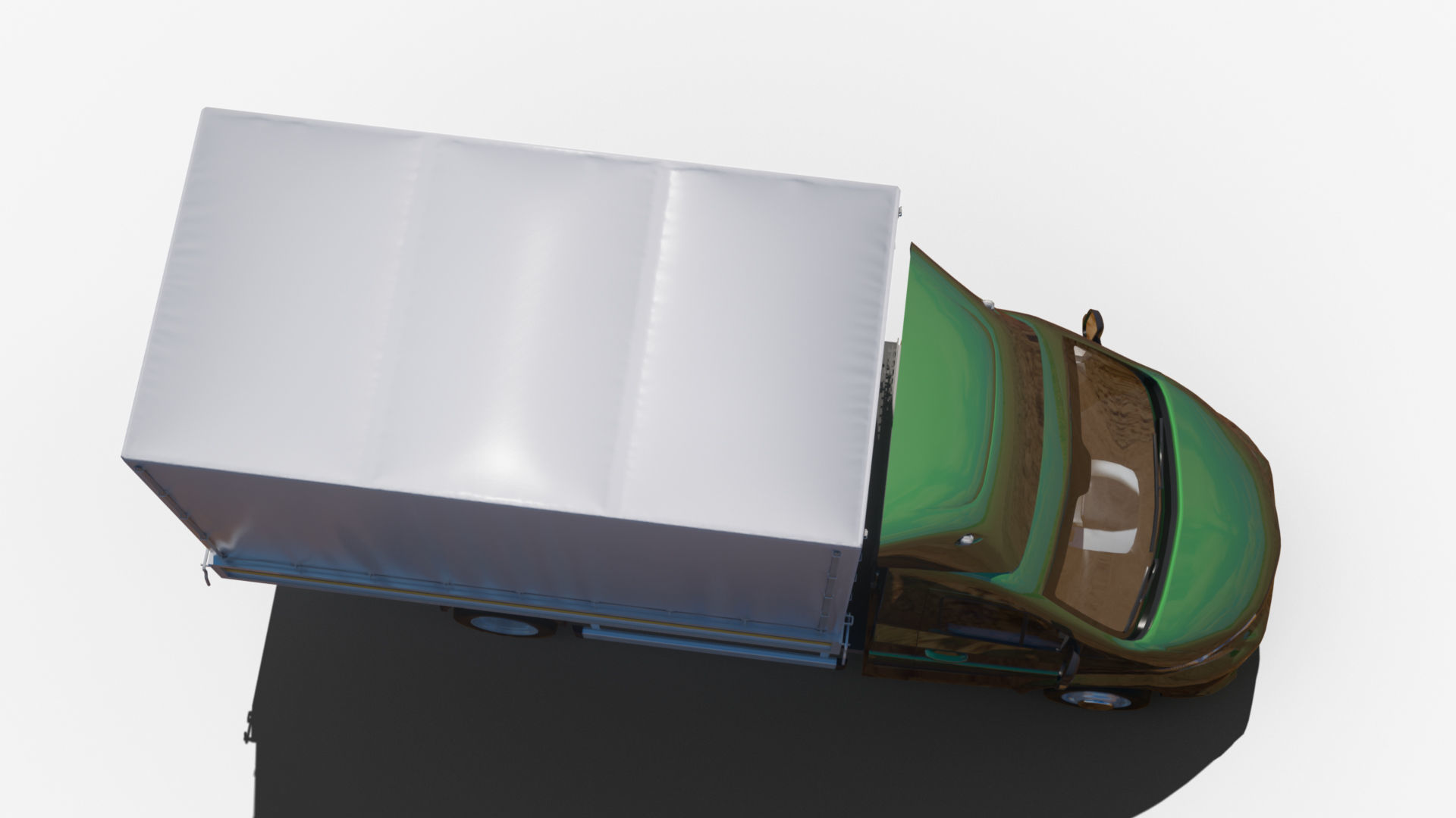 Generic v26 CargoBox VAN with driver Low-poly 3D model_6