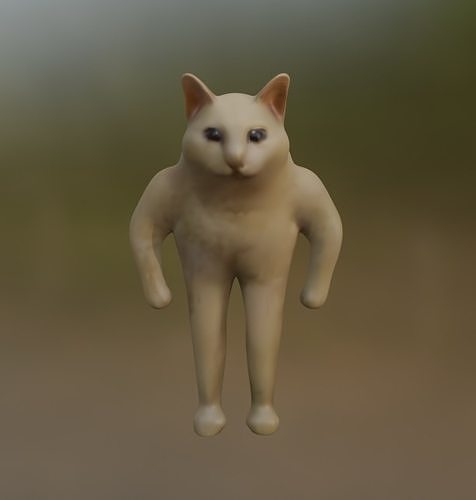 standing meme cat 3D model