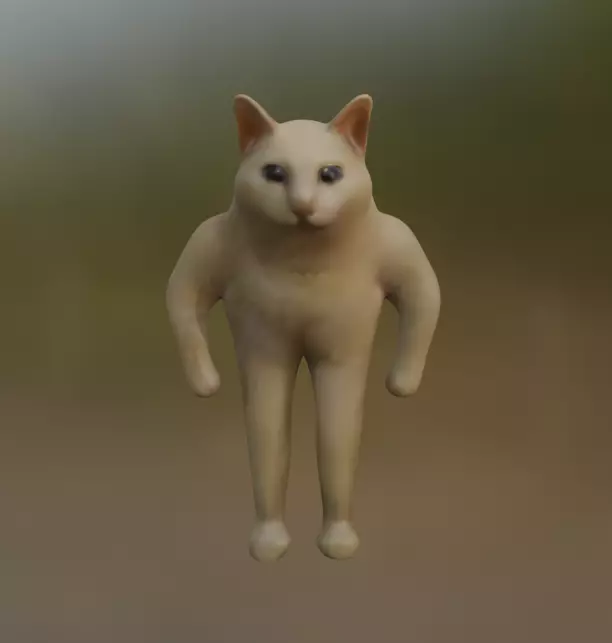 standing meme cat 3D model