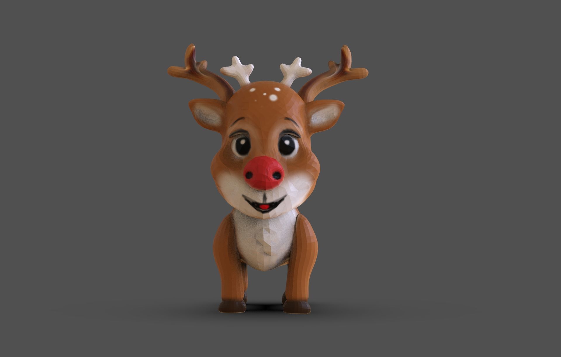 Reindeer Toon Low-poly 3D model_1