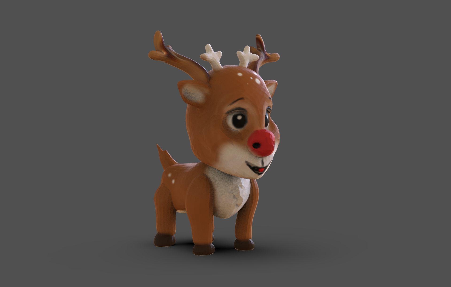 Reindeer Toon Low-poly 3D model_3