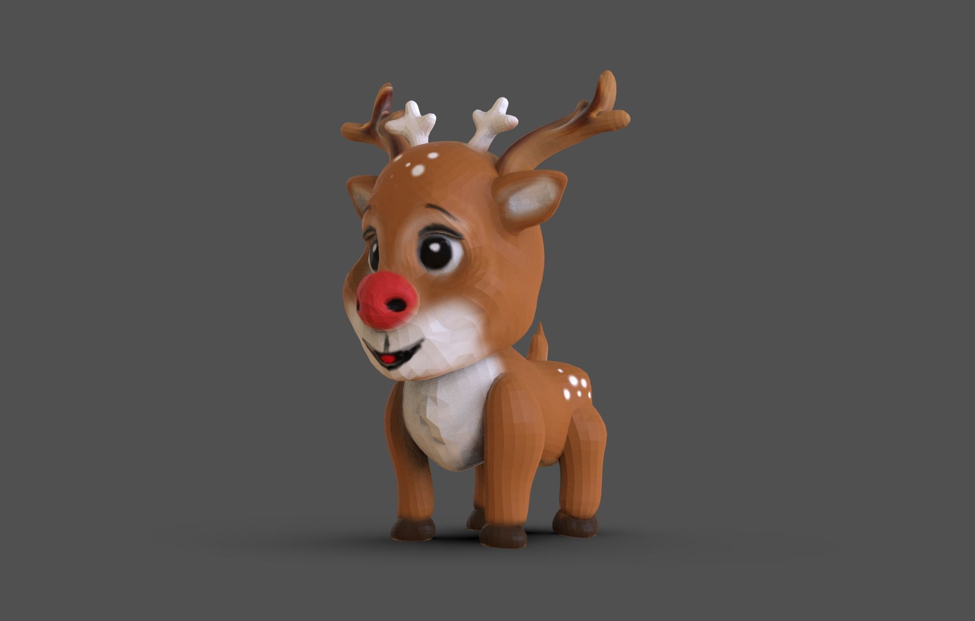 Reindeer Toon Low-poly 3D model_2